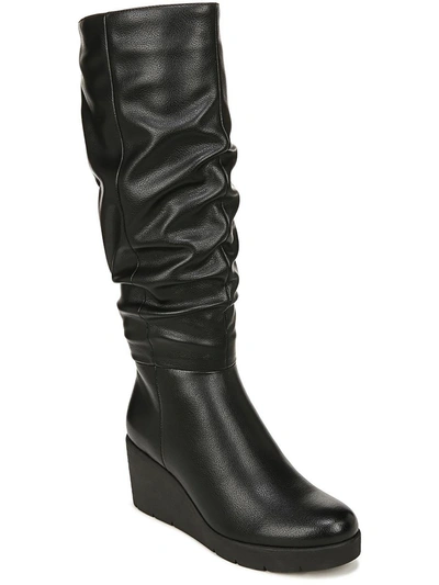 Soul Naturalizer Aura Wedge Knee High Boot In Black Tumbled Faux Leather