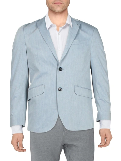 Kenneth Cole Reaction Mens Woven Long Sleeves Two-button Blazer In Blue