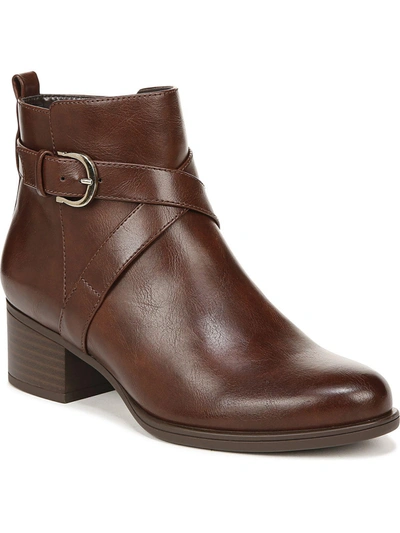 Naturalizer Kimbra Womens Faux Leather Short Ankle Boots In Brown