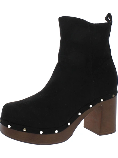 New York And Company Womens Studded Zip Up Ankle Boots In Black