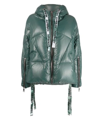 Khrisjoy Chris Iconic Shiny Down Jacket In Verde