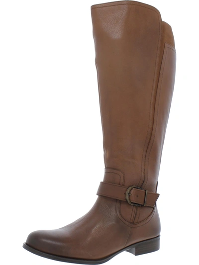 Naturalizer Jayden Womens Leather Wide Calf Knee-high Boots In Brown