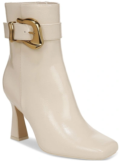 Circus By Sam Edelman Womens Patent Square Toe Ankle Boots In White