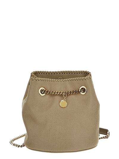 Stella Mccartney Chain Strap Bucket Bag In Beige