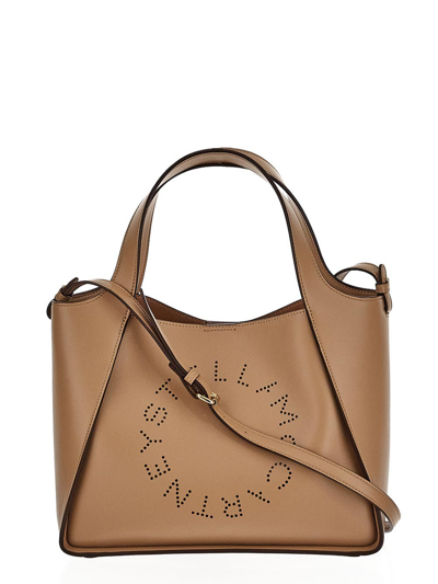 Stella Mccartney Logo Crossbody Bag In Beige