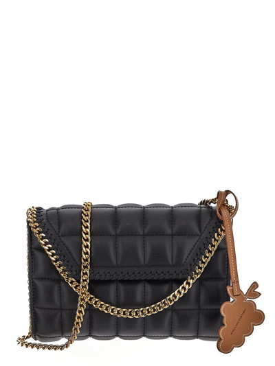 Stella Mccartney Quilted Falabella Crossbody Bag In Black