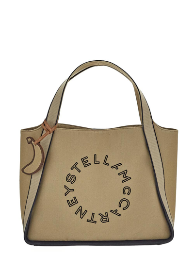 Stella Mccartney Logo Tote Bag In Beige