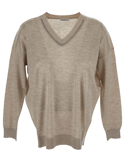 Brunello Cucinelli Cashmere Knitwear In Beige