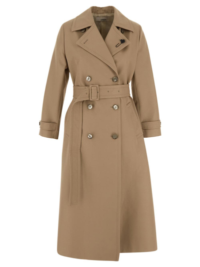 Lardini Double-breasted Trench In Beige