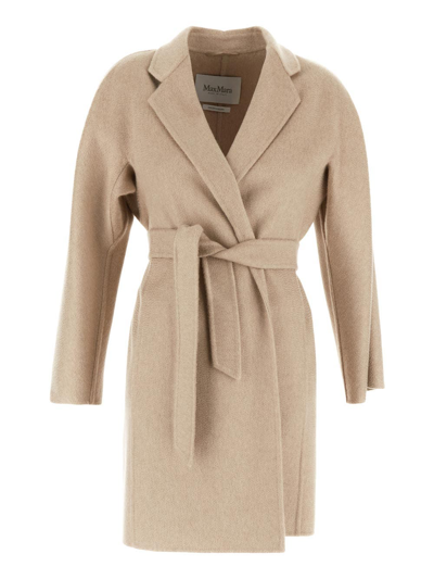 Max Mara Harold Cashmere Wrap Coat In Beige