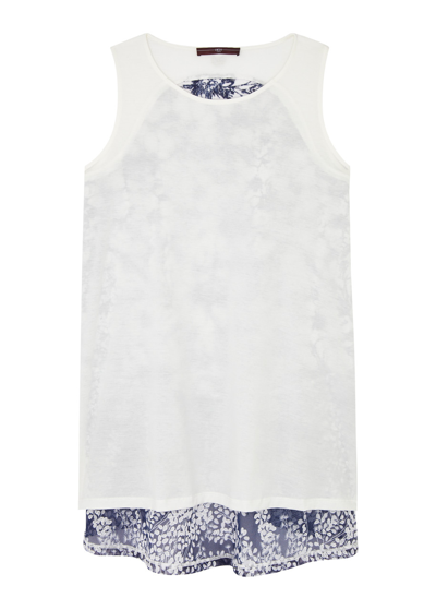 High With Grace Lace-panelled Cotton Top In White