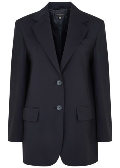 Max Mara Verber Wool Blazer In Navy