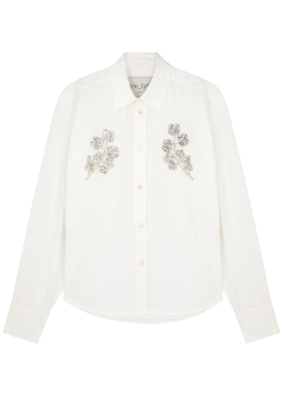 Forte Forte Forte_forte Crystal-embellished Cotton-poplin Shirt In White