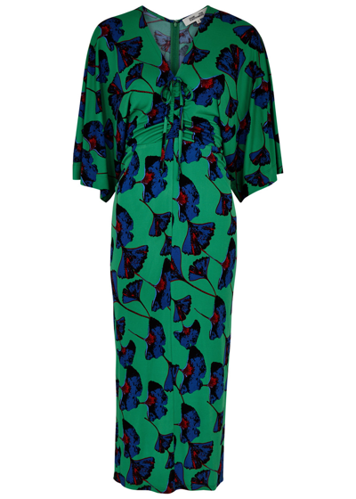 Diane Von Furstenberg Valerie Floral-print Jersey Midi Dress In Multicoloured