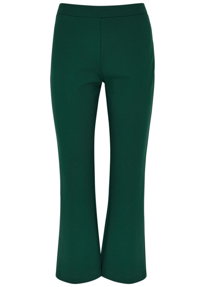 Diane Von Furstenberg Juno Cropped Stretch-jersey Trousers In Green