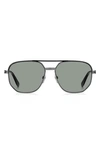 Marc Jacobs 58mm Gradient Aviator Sunglasses In Ruthenium Black/ Green