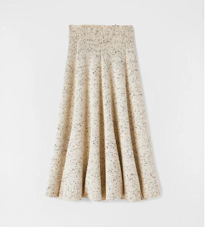Jil Sander Fine Speckled Wool Skirt In Neutrals