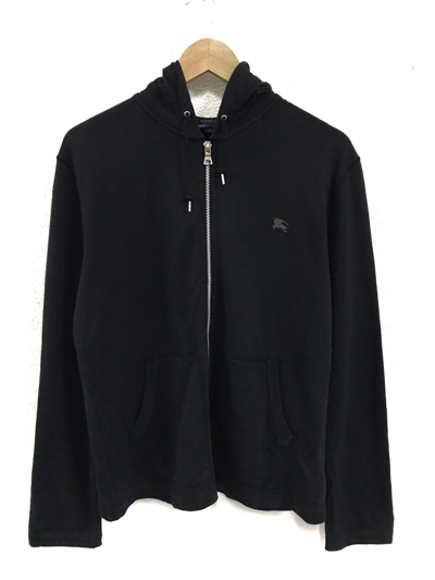 Pre-owned Burberry London Small Embroidered Hoodie Pullover In Black