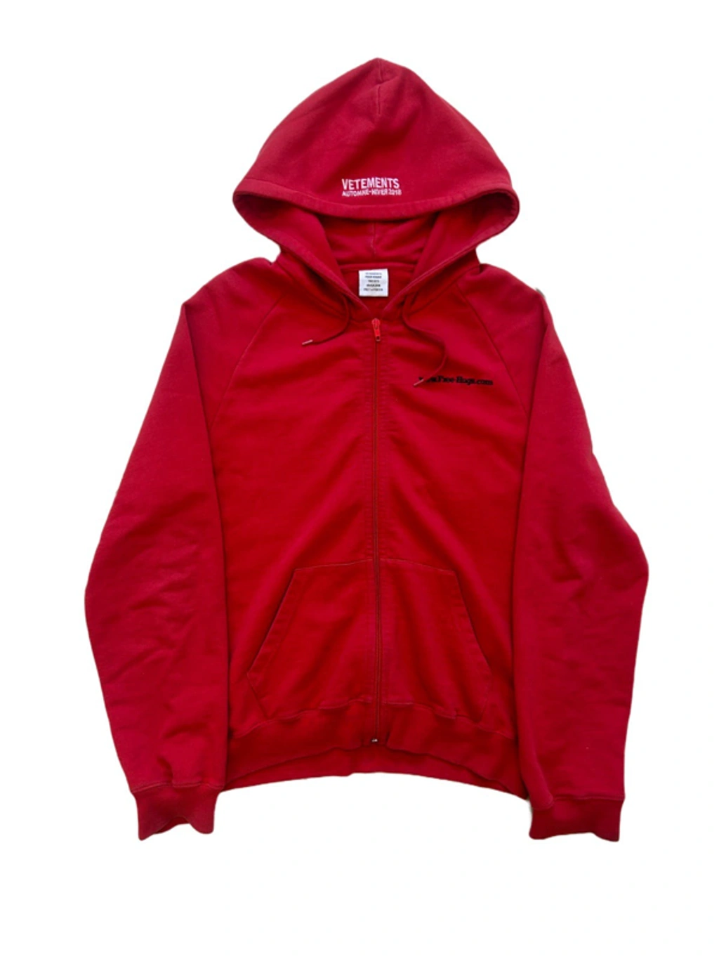 Pre-owned Vetements Free Hugs Zip Up In Red | ModeSens