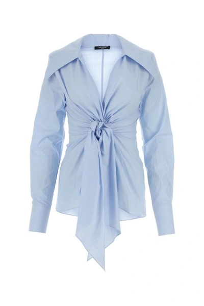 Balmain Shirts In Light Blue