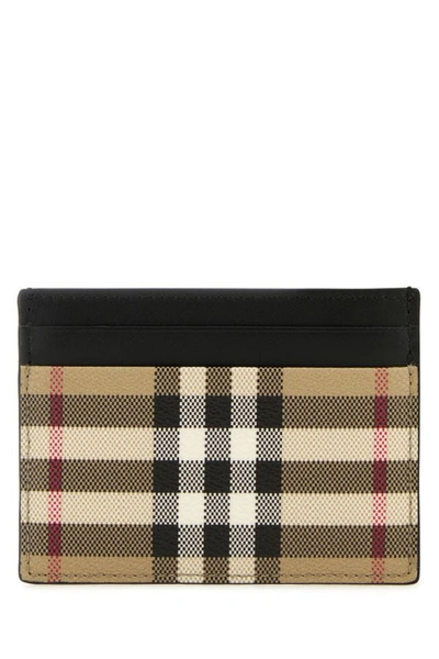 Burberry Man Printed Canvas Card Holder In Multicolor