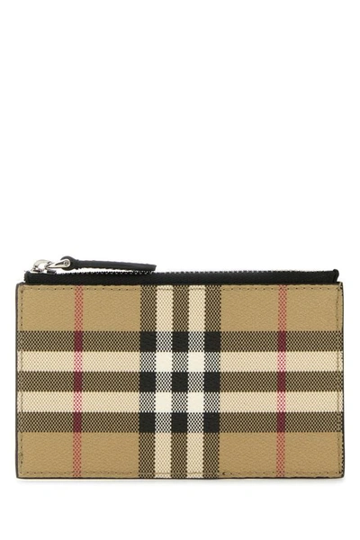 Burberry Man Printed Canvas Card Holder In Multicolor