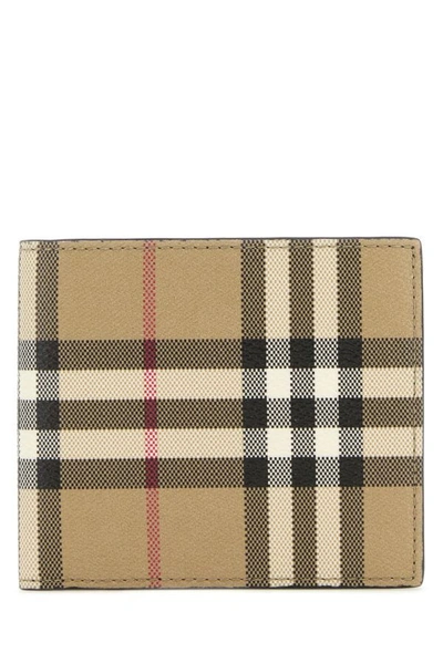 Burberry Man Printed Canvas Wallet In Multicolor