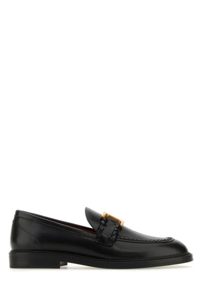 Chloé Chloe Woman Black Leather Marcie Loafers