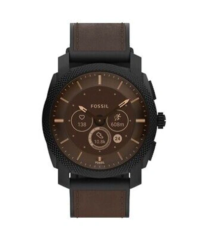 Pre-owned Fossil Machine Generation 6 Hybrid Smart Watch Ftw7068 Brown Men's Watch