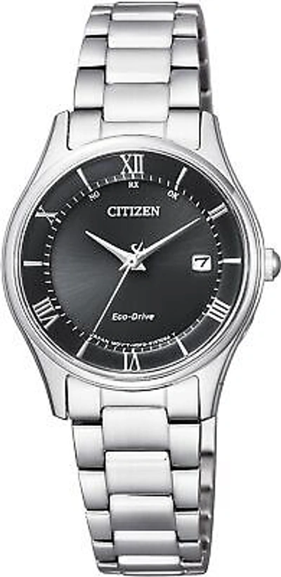 Pre-owned Citizen Collection Eco-drive Es0000-79e Woman Watch Stainless Steel Band Silver