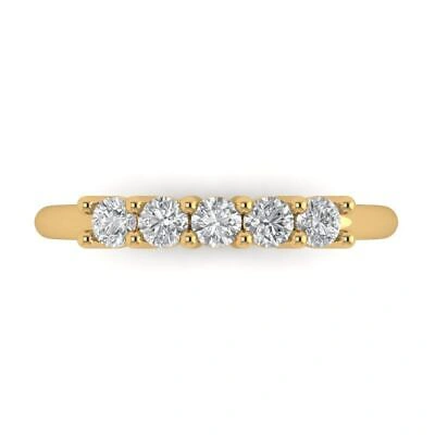 Pre-owned Pucci 0.7ct Round Cut Simulated Stackable Petite Anniversary Band 14k Yellow Gold