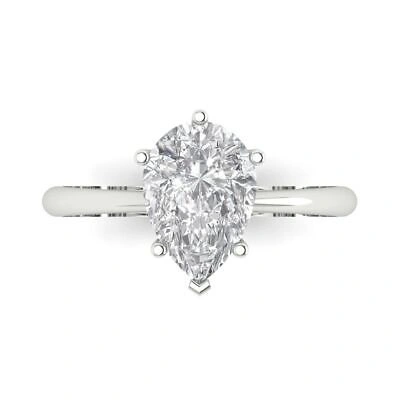 Pre-owned Pucci 2.7ct Pear Cut Bridal Simulated Engagement Promise Ring Solid 14k White Gold In White/colorless