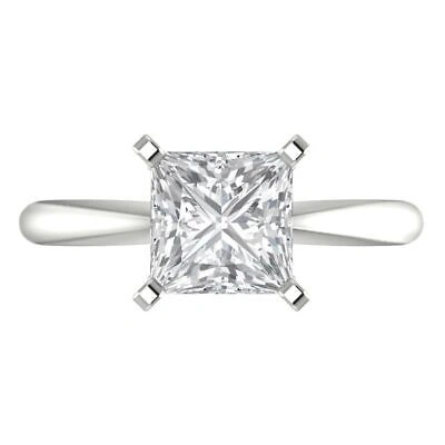 Pre-owned Pucci 2.2ct Princess Cut Wedding Simulated Engagement Anniversary Ring 14k White Gold In White/colorless