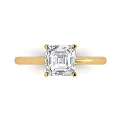 Pre-owned Pucci 1.50 Ct Asscher Cut Classic Simulated Engagement Promise Ring 14k Yellow Gold