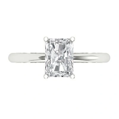 Pre-owned Pucci 1.95ct Radiant Cut Bridal Simulated Engagement Promise Ring 14k White Solid Gold In White/colorless