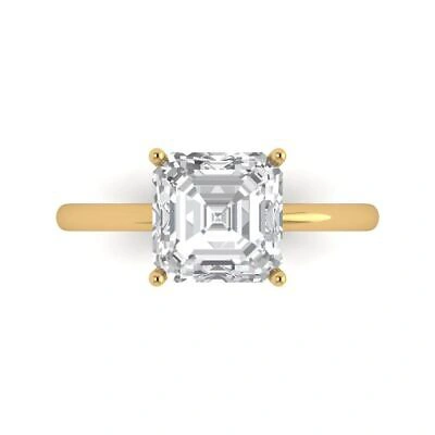 Pre-owned Pucci 2.50 Ct Asscher Cut Classic Simulated Engagement Promise Ring 14k Yellow Gold