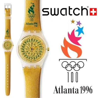 Pre-owned Swatch Mint Rare  '96 Atlanta Olympic Special Chrysophorus Collectors Watch Lz104