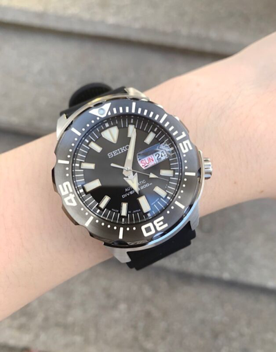 Pre-owned Seiko Srpd27j1 Prospex Automatic Diver Day & Date Black Rubber Watch Japan Made