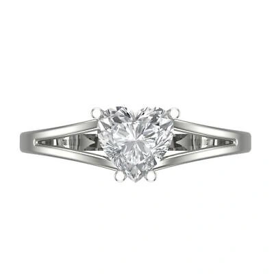 Pre-owned Pucci 1.4ct Heart Simulated Engagement Wedding Bridal Anniversary Ring 14k White Gold In D
