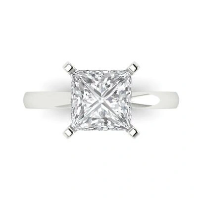 Pre-owned Pucci 2.9ct Princess Cut Wedding Simulated Engagement Anniversary Ring 14k White Gold In D