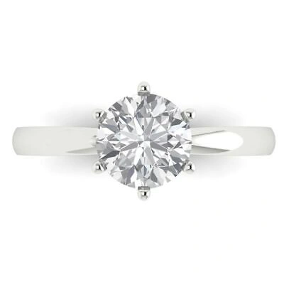 Pre-owned Pucci 1.4ct Round Cut Bridal Simulated Engagement Anniversary Ring 14k White Gold In D
