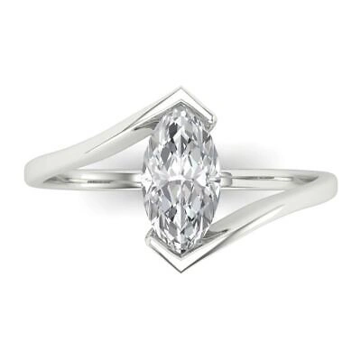 Pre-owned Pucci 1.9ct Marquise Cut Wedding Simulated Engagement Anniversary Ring 14k White Gold In D