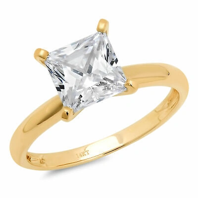 Pre-owned Pucci 0.5 Ct Princess Cut Lab Created Diamond Stone Solid 18k Yellow Gold Ring In G-h
