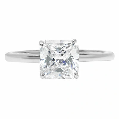 Pre-owned Pucci 1.0 Ct Asscher Cut Lab Created Diamond Stone 14k White Gold Solitaire Ring In I-j