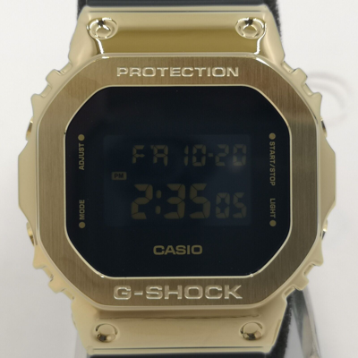 Pre-owned Casio G-shock Gm-5600g-9jf Black Gold Metal Case Digital Men's Watch In Box