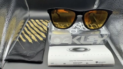 Pre-owned Oakley Shaun White Gold Series Frogskin Polished Black W/24k Gold Iridium Lenses