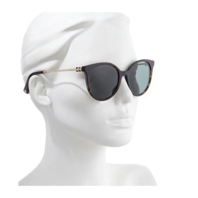 Pre-owned Valentino Women Brown Havana Rockstud 53mm Gradient Cat Eye Sunglasses W/casenew In Green