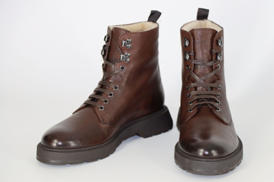 Pre-owned Hugo Boss Boots, Mod. Gladwin_halb_grf, Size 42 / Uk 8 / Us 9, Made In Italy In Brown