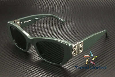 Pre-owned Balenciaga Bb0311sk 004 Rectangular Acetate Green 53 Mm Women's Sunglasses