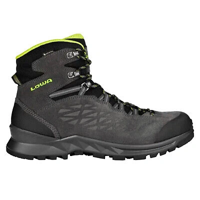 Pre-owned Lowa Mens Boots Explorer Ii Gtx Mid Outdoor Lace Up Ankle Suede Textile In Anthracite Lime